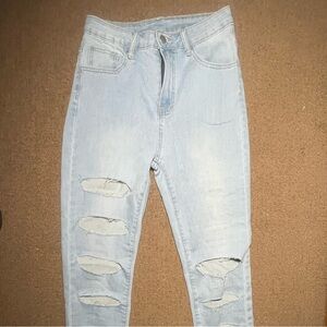 Light Blue Distressed Jeans